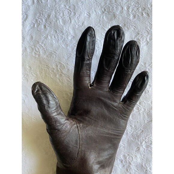 Leather Gloves Vintage Glovers Guild Brown Size 6.5 Made in USA - Picture 2 of 11